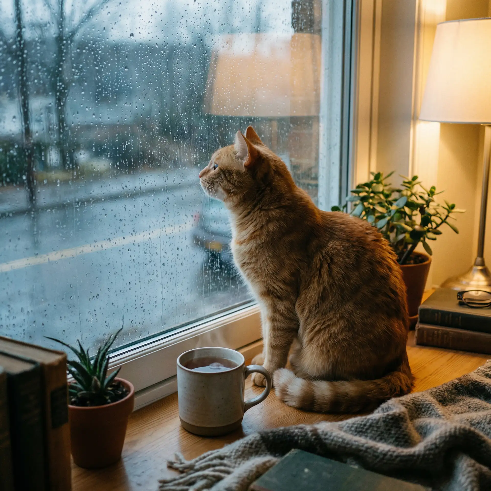 猫咪望着窗外的雨 - 用快播看h的网站
